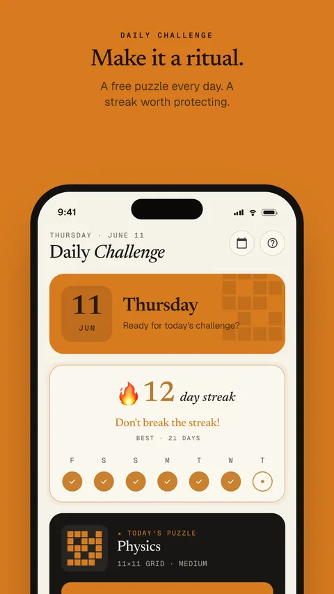 Daily challenge and streaks